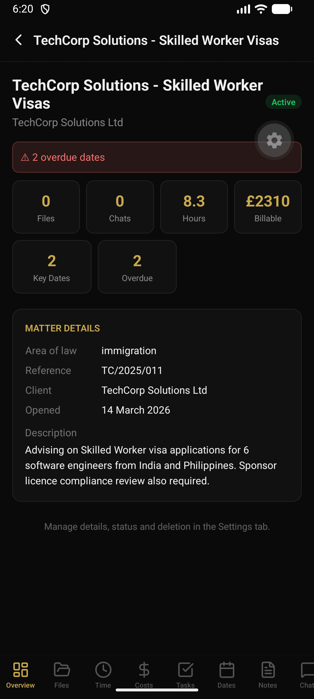 Writford Android app matter overview